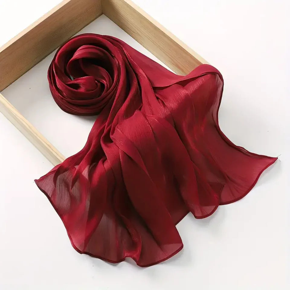 Organza Silk Hijab | Wine