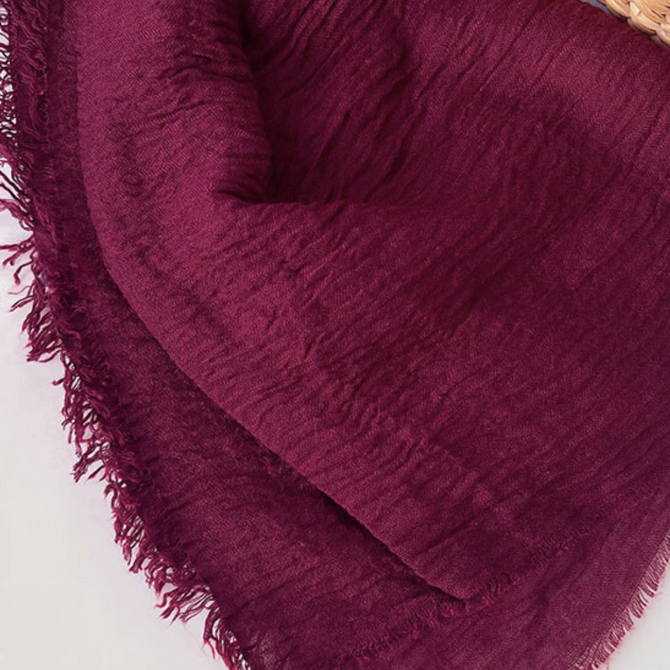 Crimps Hijab | Burgrundy