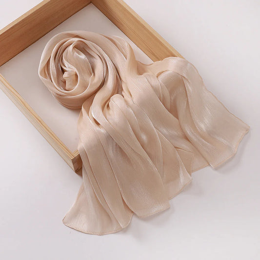 Organza Silk Hijab | Creamy White
