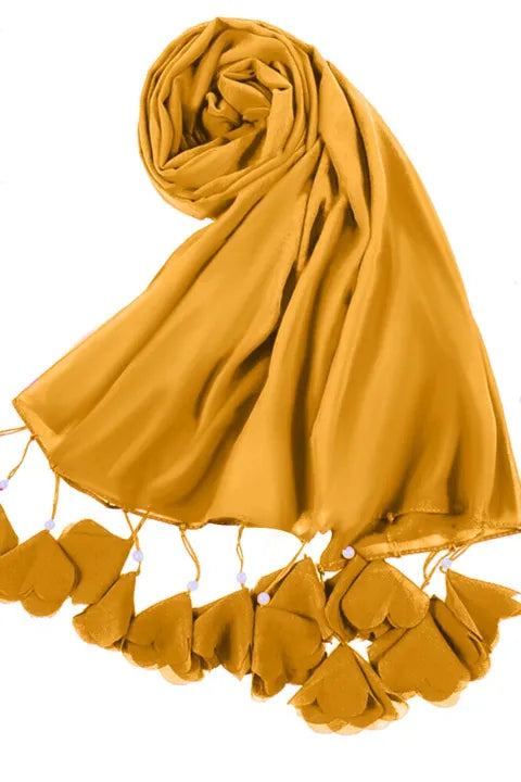 Soft Chiffon Tassel Hijab | Golden