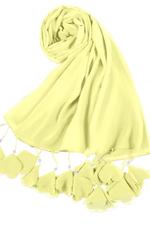Soft Chiffon Tassel Hijab | Lemon