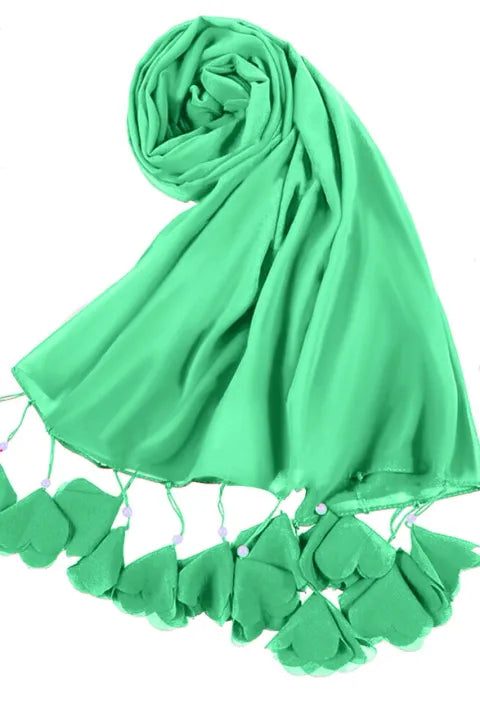 Soft Chiffon Tassel Hijab | Light Greenish
