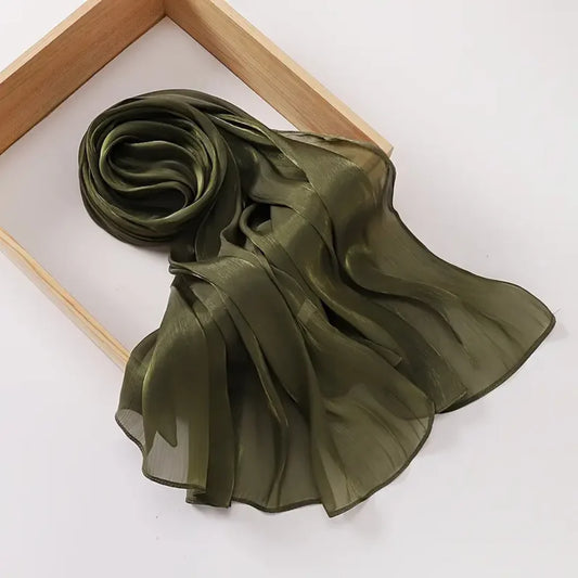 Organza Silk Hijab | Mocha Mist