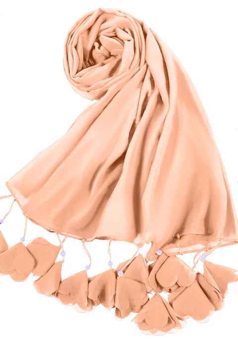 Soft Chiffon Tassel Hijab | Peach