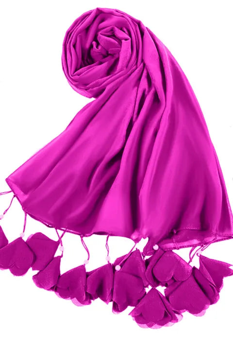 Soft Chiffon Tassel Hijab | Rich Maroon