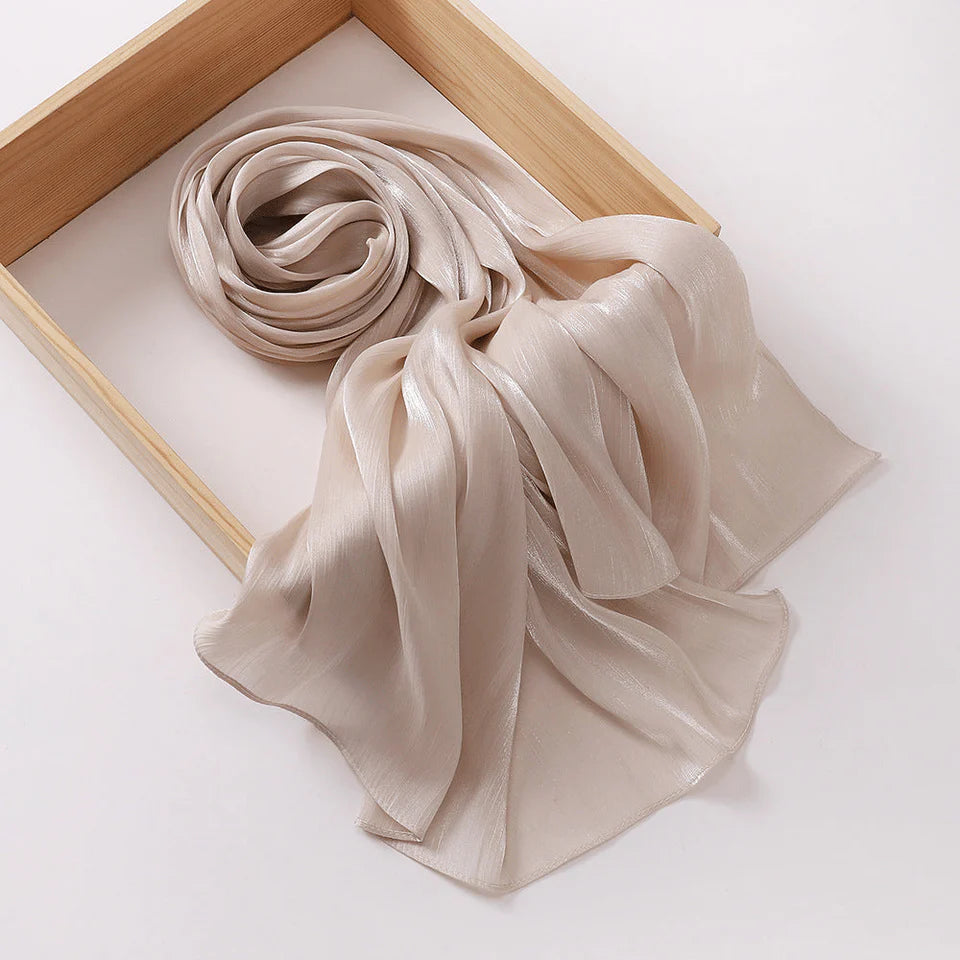 Organza Silk Hijab | Warm Sand