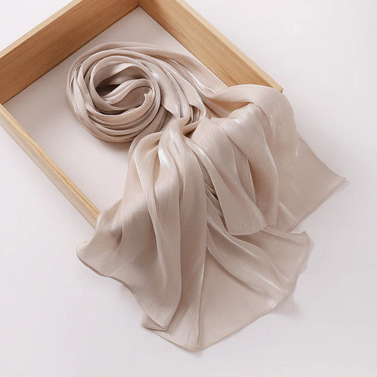 Organza Silk Hijab | Warm Sand