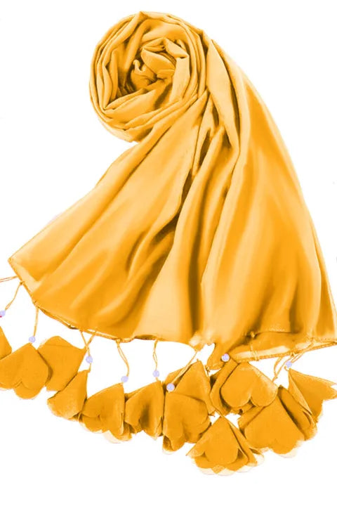 Soft Chiffon Tassel Hijab | Yellow